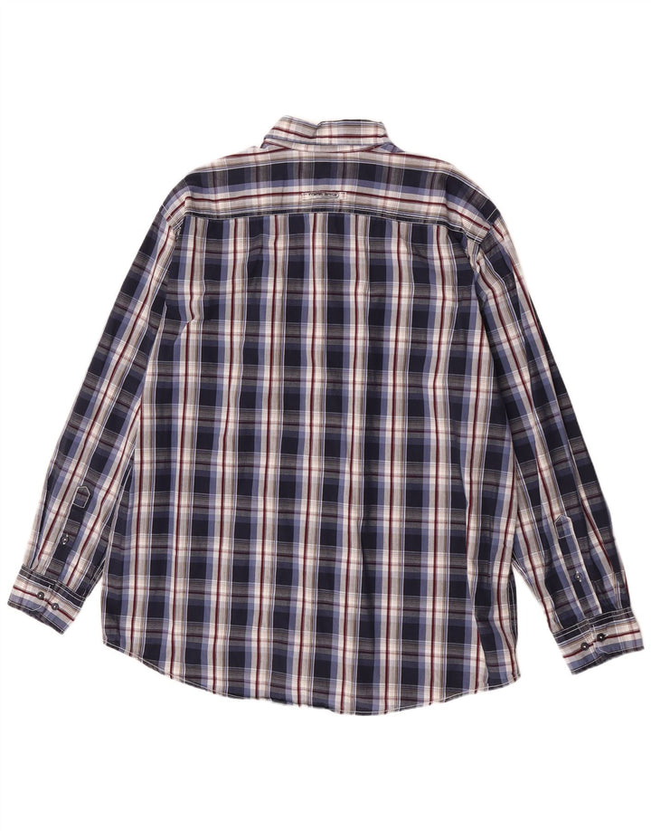 Chemise Homme Camel Active XL Bleu Marine Plaid Coton