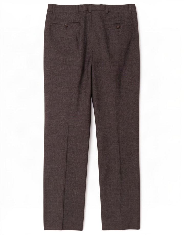 Marks & Spencer Pantalon de costume classique pour homme W36 L33 en laine pied-de-poule gris