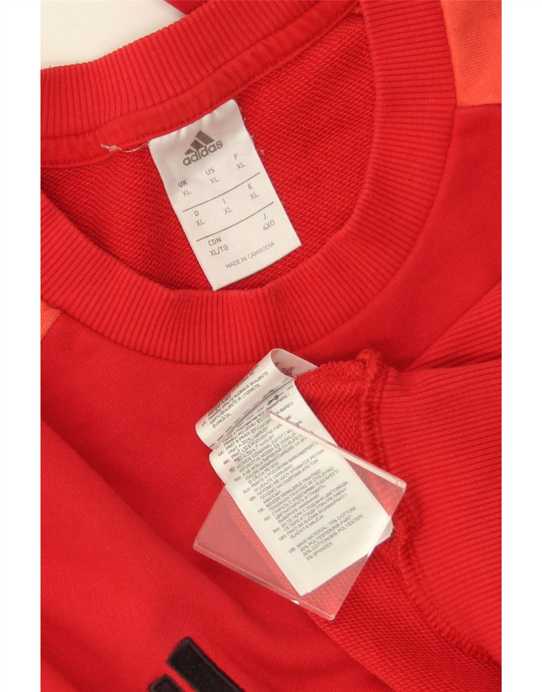 ADIDAS Sweat-shirt pour homme XL en coton color block rouge