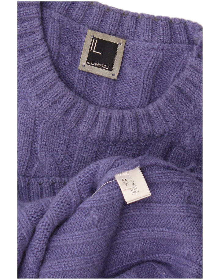 IL Lanificio Pull ras du cou pour homme IT 54 XL en laine violette