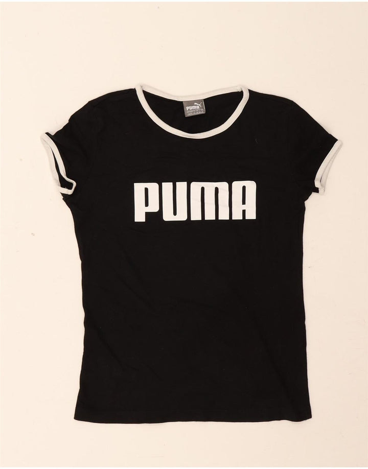 Puma T-shirt graphique pour femme UK 8 Small Noir Modal