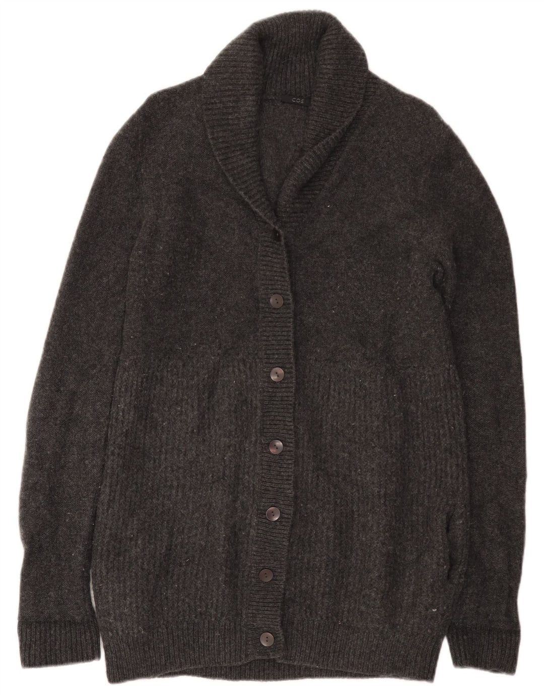 Cos Cardigan Long pour Femme UK 10 Petite Laine Grise