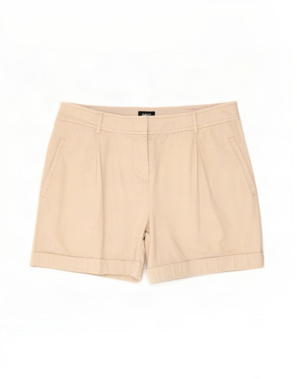 Oasis Short Chino Femme UK 12 Moyen W30 Coton Beige