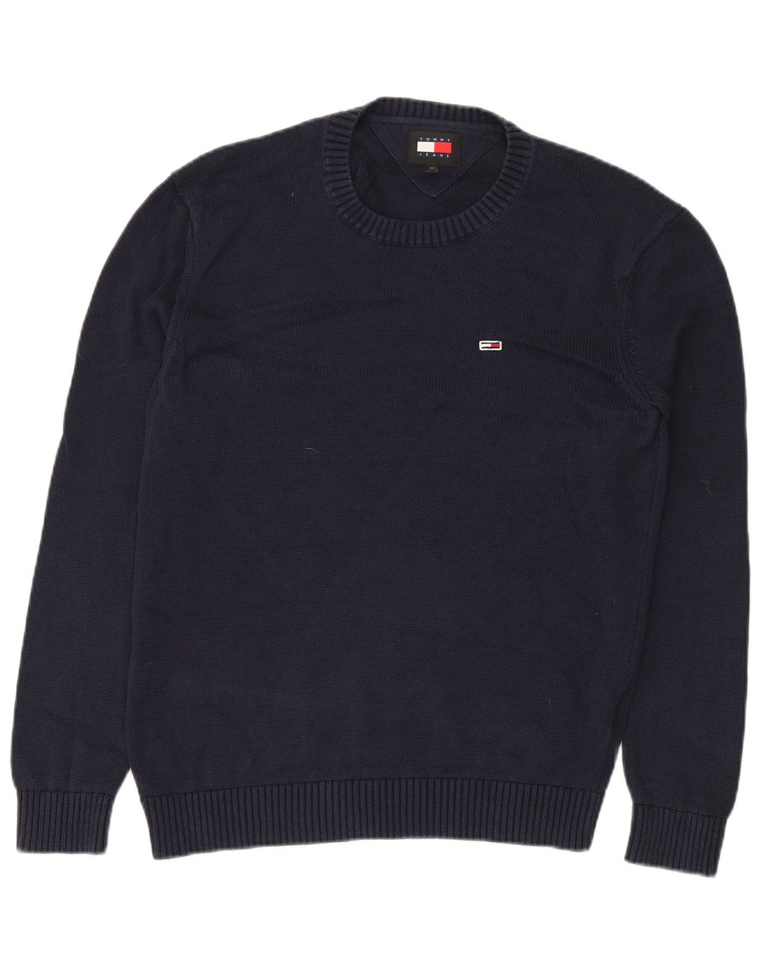 TOMMY HILFIGER Pull Col Ras du Cou Homme Bleu Marine Moyen Coton