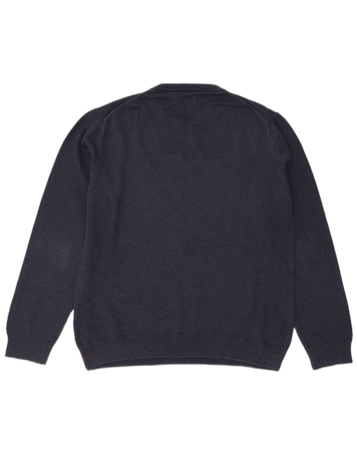 Gant Pull à col rond pour homme en coton bleu marine Taille L
