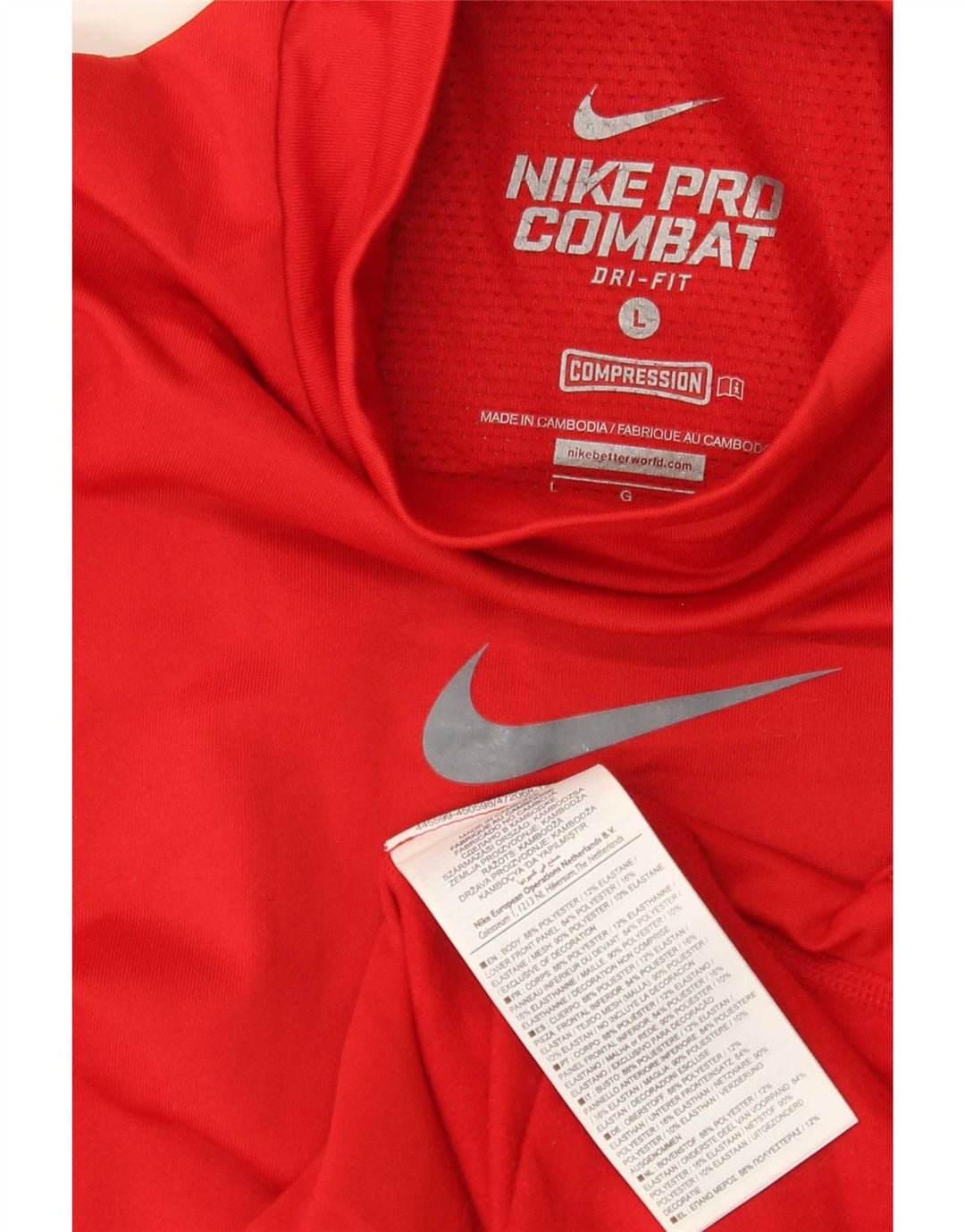 Nike Haut Dri Fit à manches longues pour homme en polyester rouge Taille L