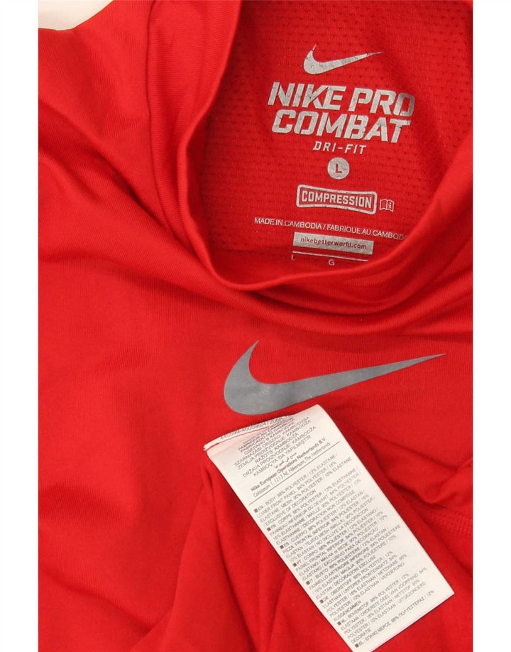 Nike Haut Dri Fit à manches longues pour homme en polyester rouge Taille L