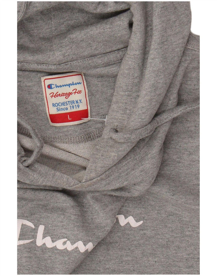 CHAMPION Pull à capuche graphique Heritage Fit pour femme UK 14 Large Gris