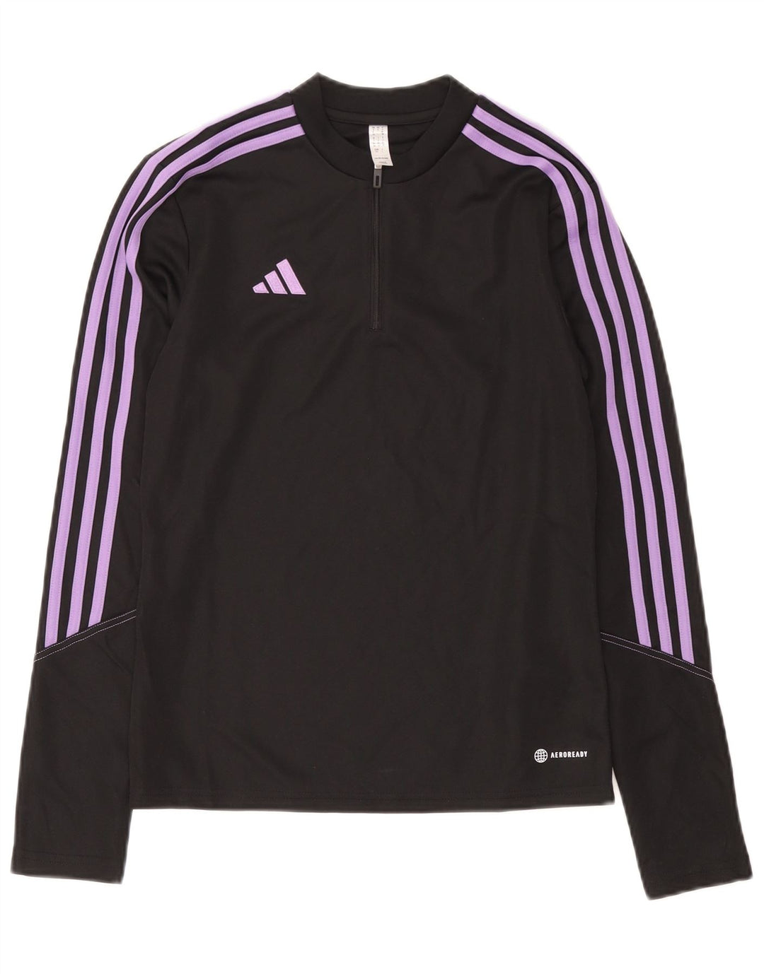 Adidas Aeroready Haut de survêtement à col zippé pour femme UK 8/10 Petit Noir