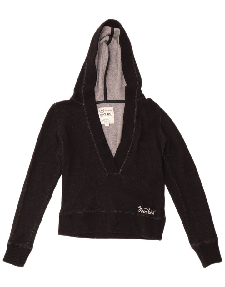 Woolrich Pull à capuche pour femme UK 10 Petite laine noire