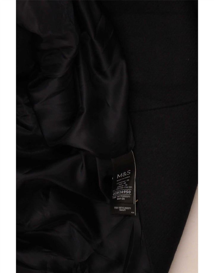Zara Caban Femme UK 20 2XL Bleu Marine Polyester