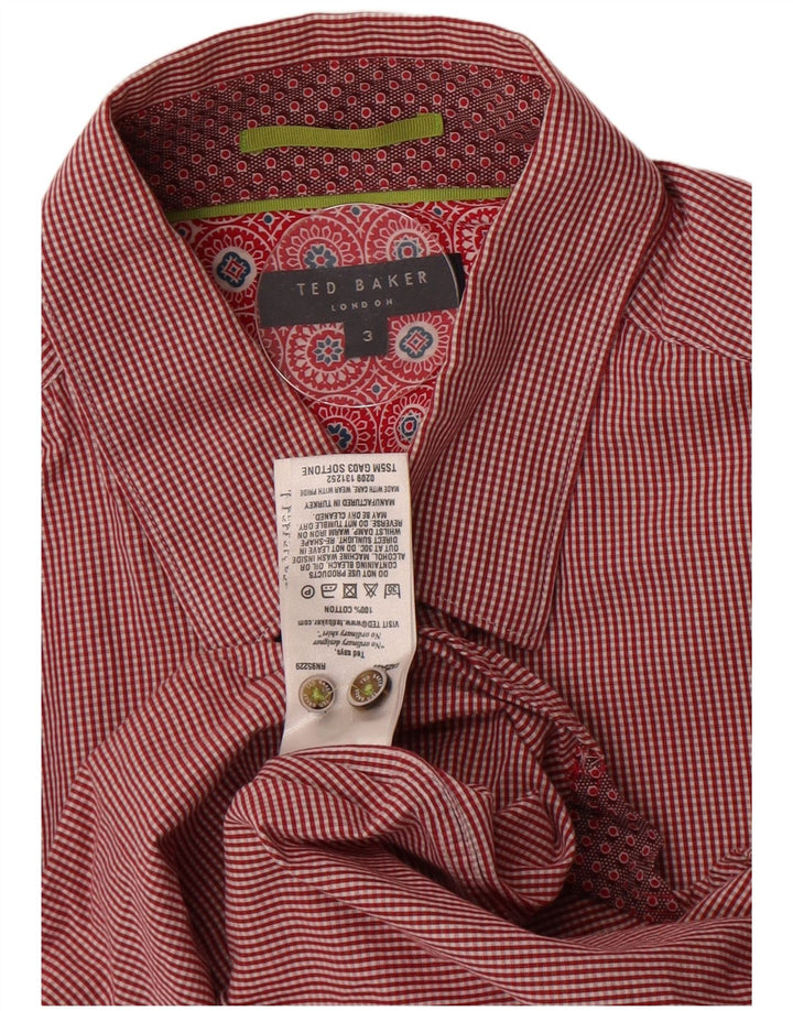 Ted Baker Chemise Homme Taille 3 Moyen Rouge Vichy Coton