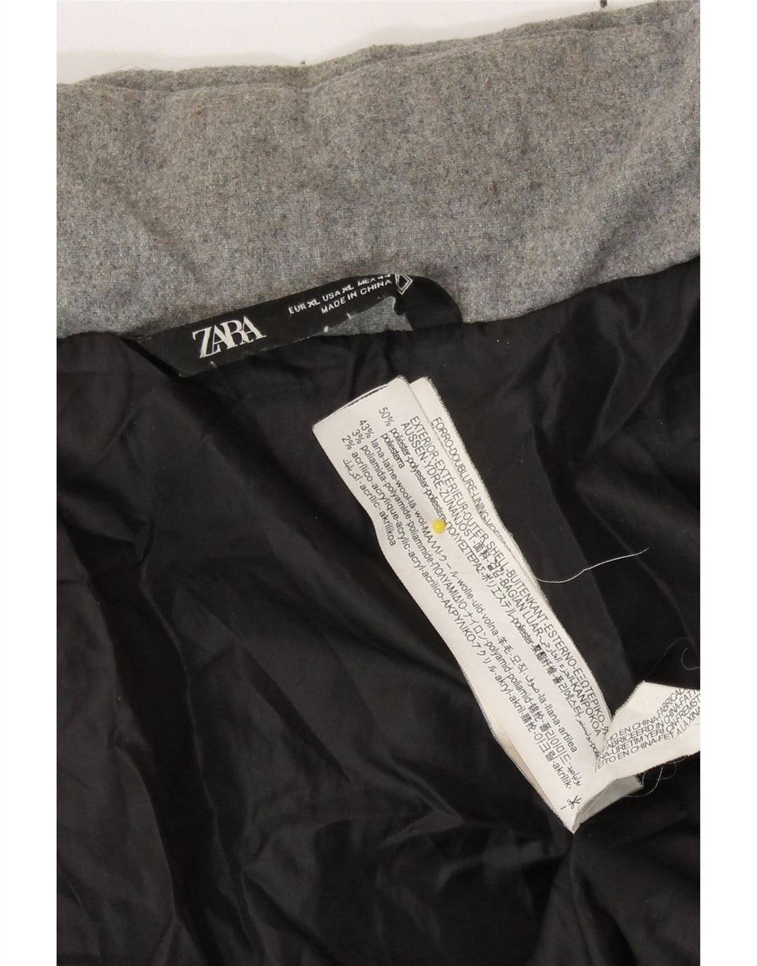Zara Veste matelassée homme UK 42 XL Gris Polyester