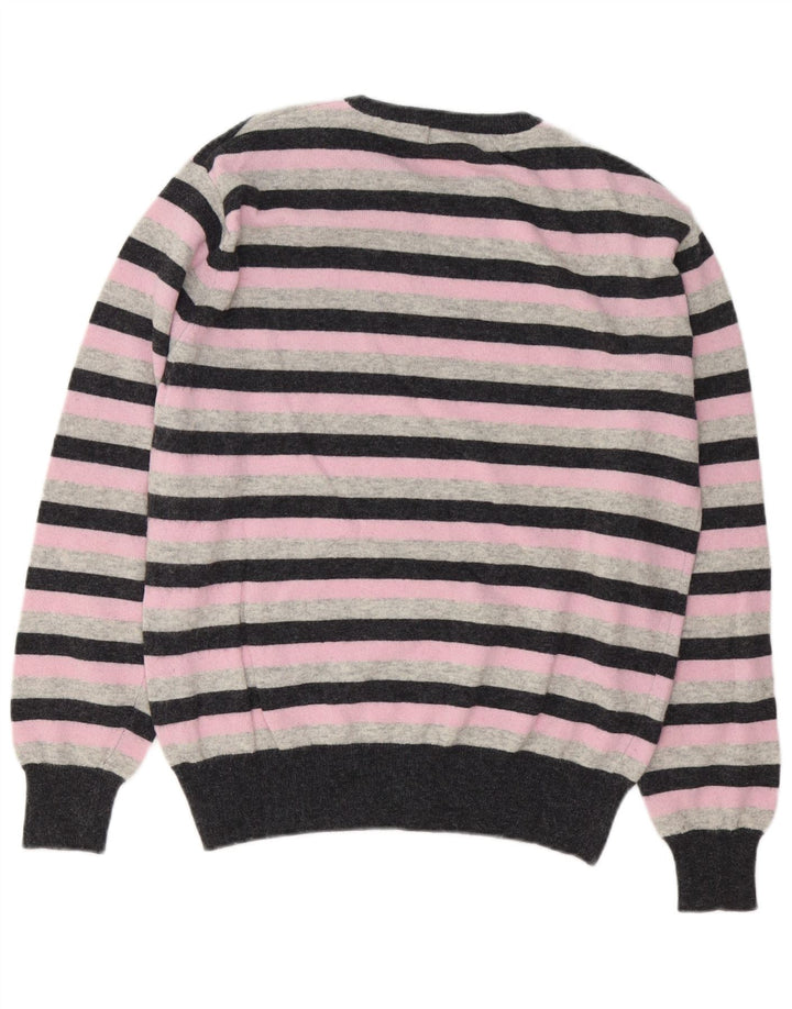 Kappa Pull col rond homme en laine d'agneau rayé rose moyen