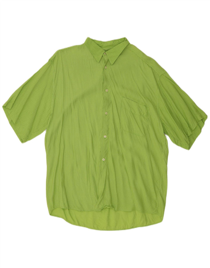 TIPO'S Chemise à manches courtes pour homme XL Vert à fines rayures