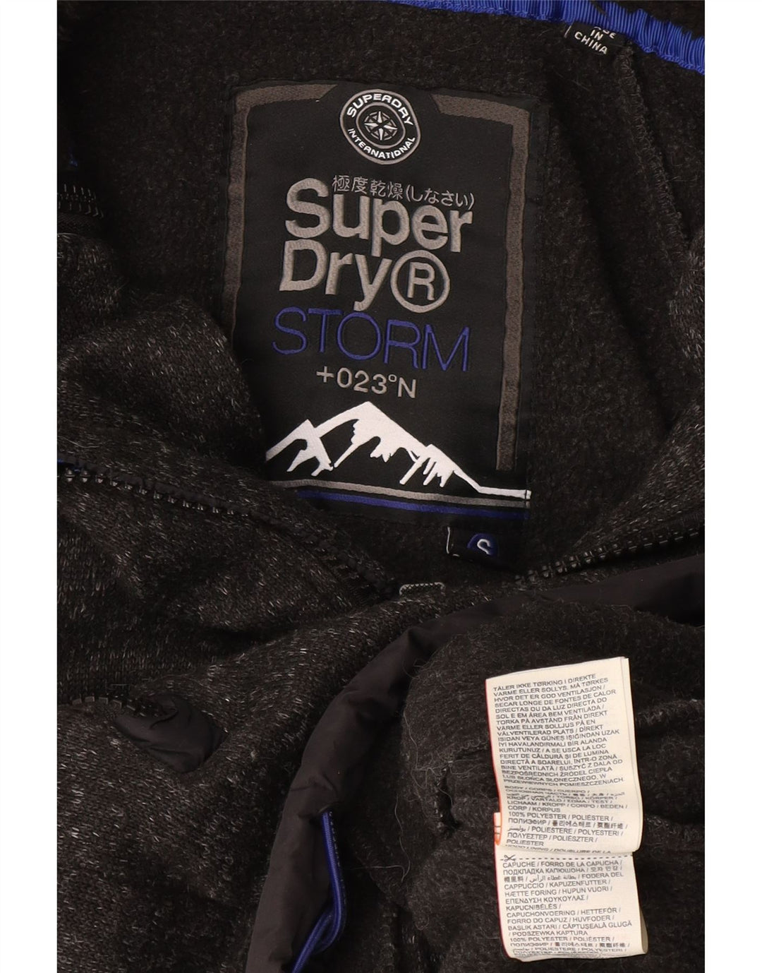 Superdry Pull à capuche zippé pour homme en polyester moucheté petit gris