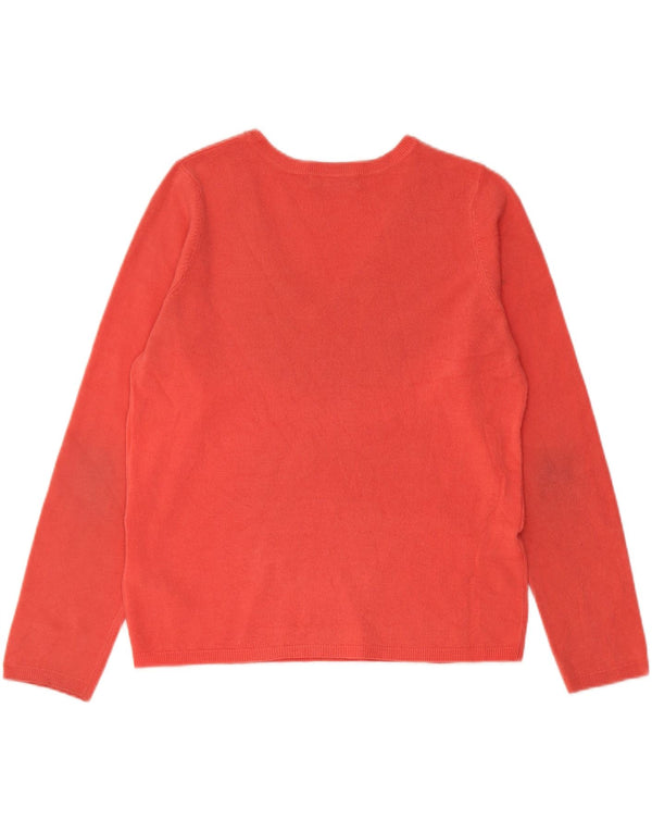 Marks & Spencer Womens V-Neck Jumper Sweater UK 12 Medium Red Acrylic