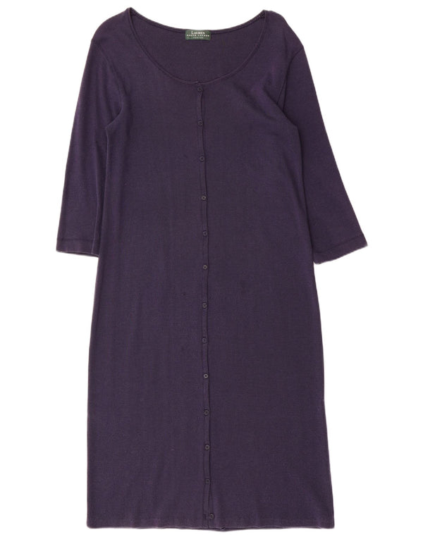 Ralph Lauren Femme Petite Robe Maxi à Manches 3/4 UK 10 Petit Bleu Marine