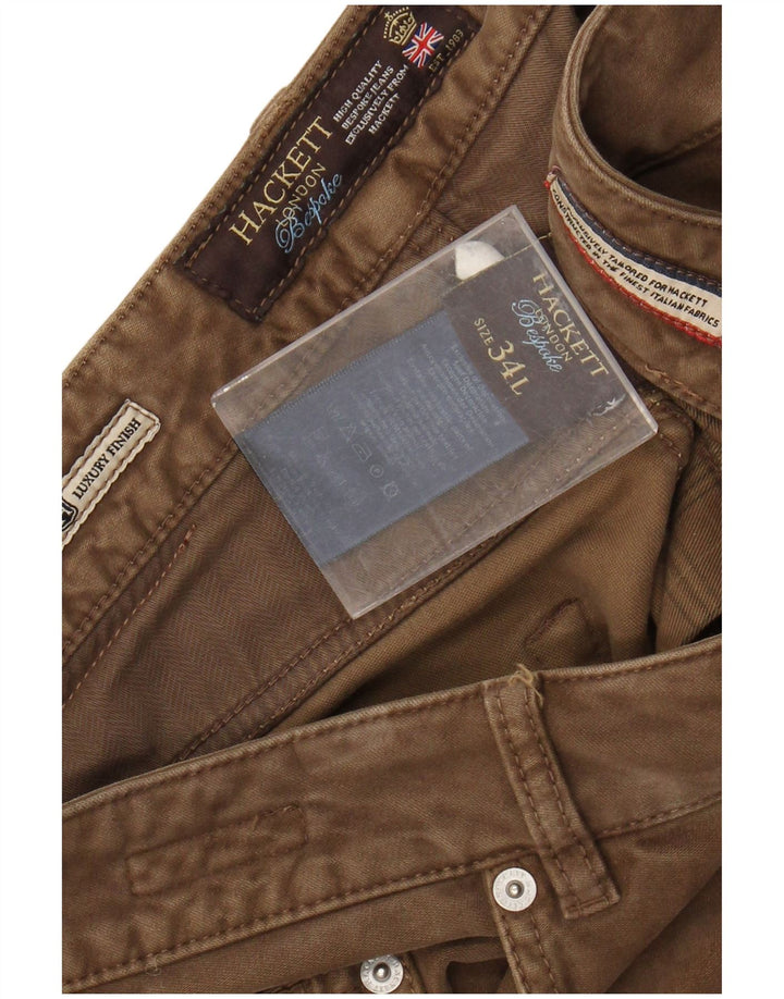 HACKETT Pantalon décontracté slim pour homme W34 L34 Marron Coton