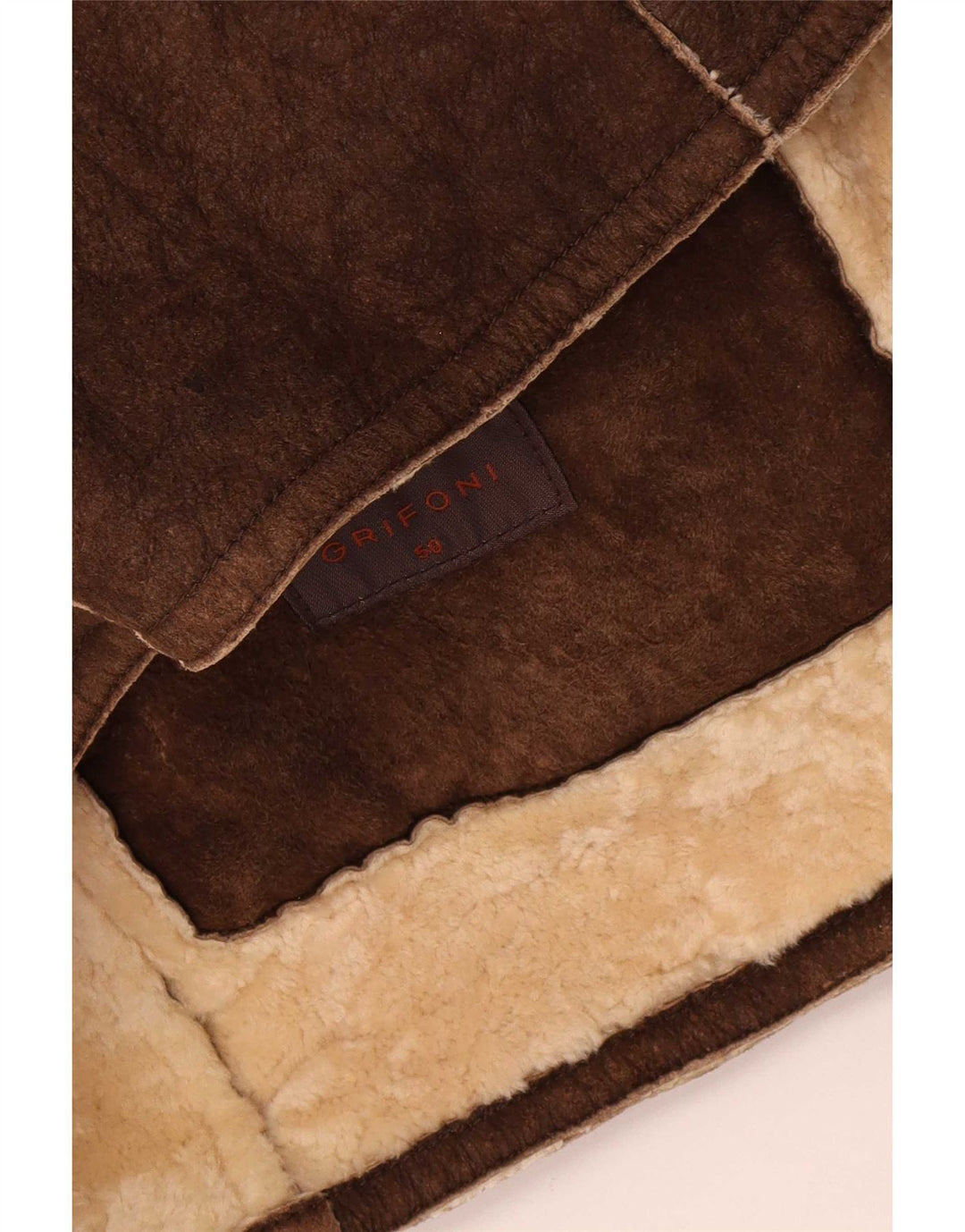 Grifoni Veste en peau de mouton pour hommes IT 50 Large Marron