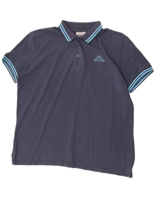 Kappa Polo Homme 2XL Bleu Marine Rayé Coton