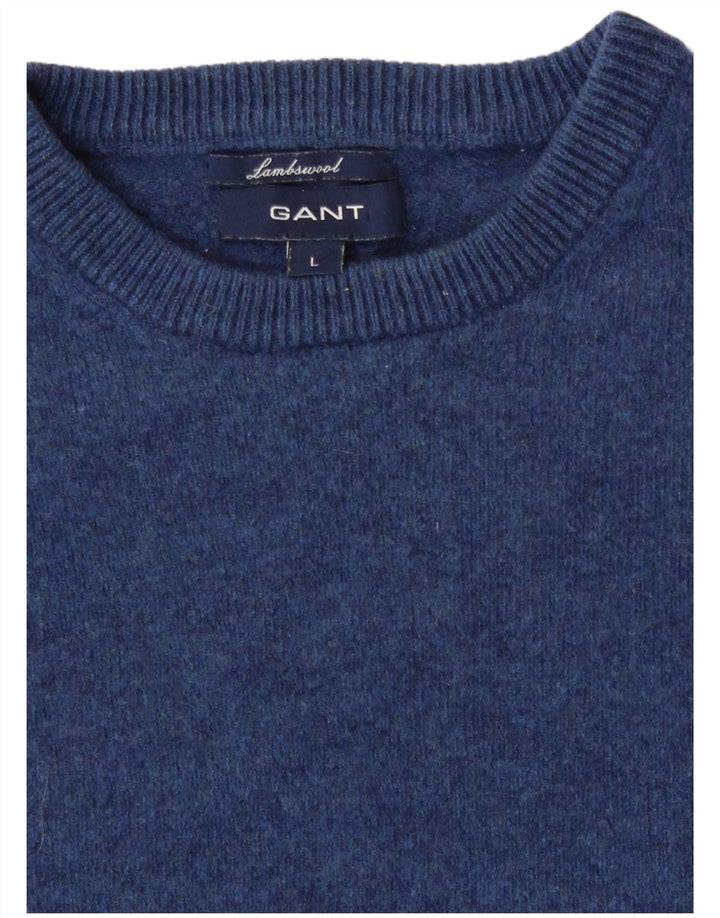 GANT Pull ras du cou pour garçon 12-13 ans, grand bleu, laine d'agneau