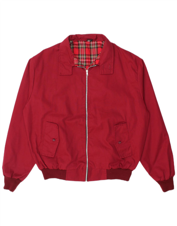 VINTAGE Mens Bomber Jacket UK 42 XL Red Polyester