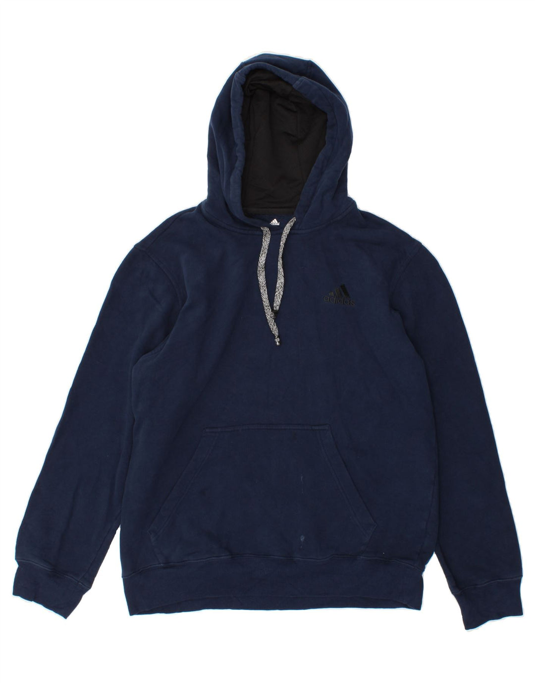 ADIDAS Mens Hoodie Jumper Medium Navy Blue Cotton Vintage Adidas and Second-Hand Adidas from Messina Hembry 