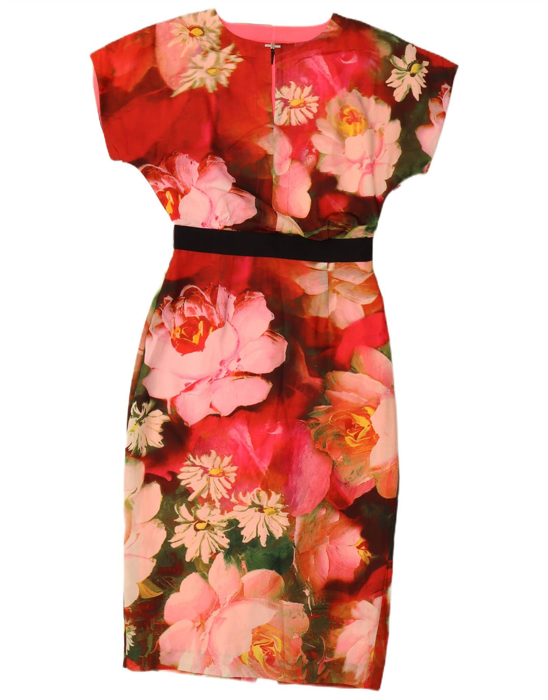 Ted Baker Robe fourreau pour femme Taille 2 Petit polyester floral multicolore