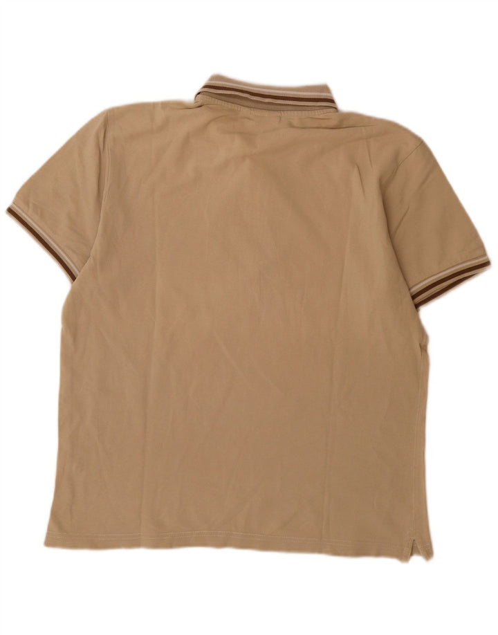 Diadora Polo Homme Coton Rayé Beige Moyen