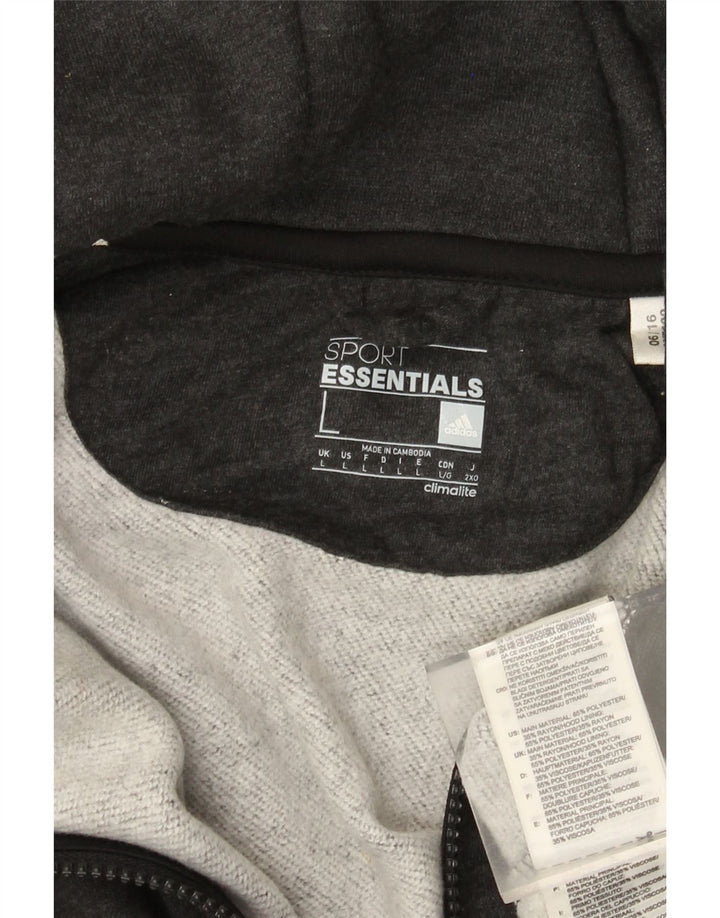 Adidas Pull à capuche zippé pour homme Large Gris Polyester