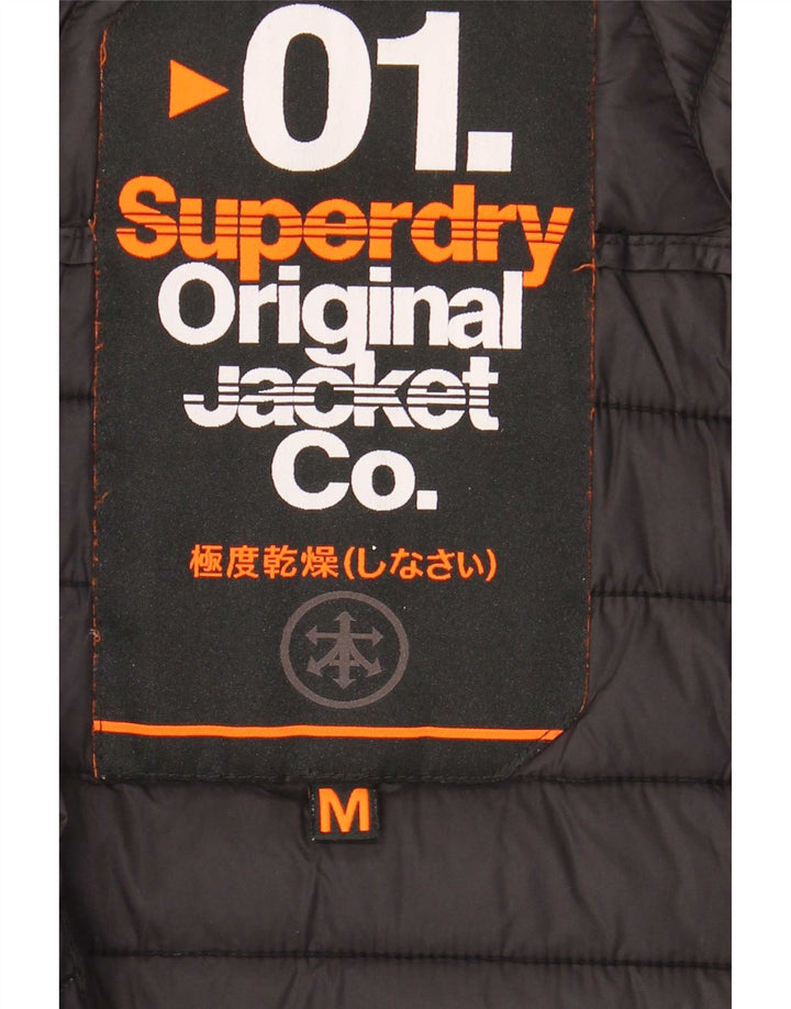 Superdry Veste matelassée à capuche pour hommes UK 38 Medium Black Colourblock