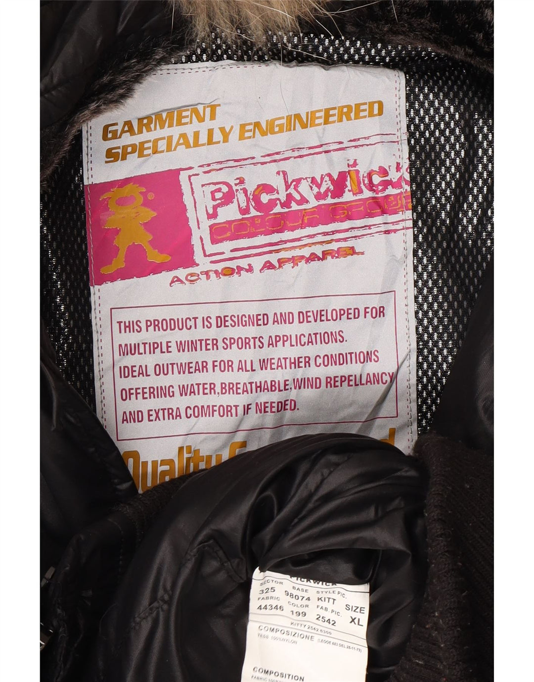 PICKWICK Veste matelassée à capuche pour femme UK 18 XL Nylon noir