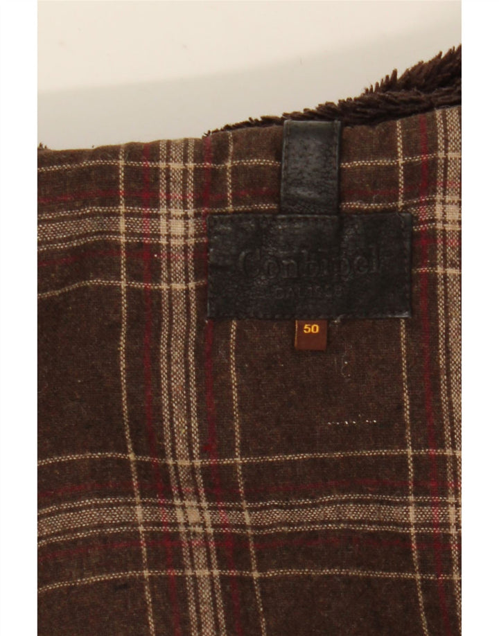 Conbipel Veste en cuir à capuche pour homme IT 50 Cuir marron moyen
