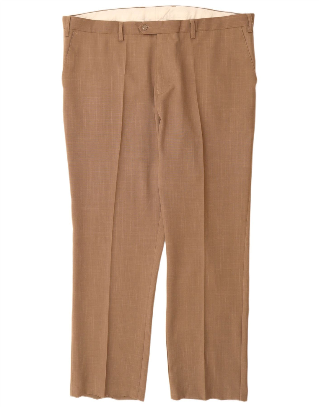COTTON TRADERS Pantalon de Costume Droit Homme W42 L31 Beige Polyester