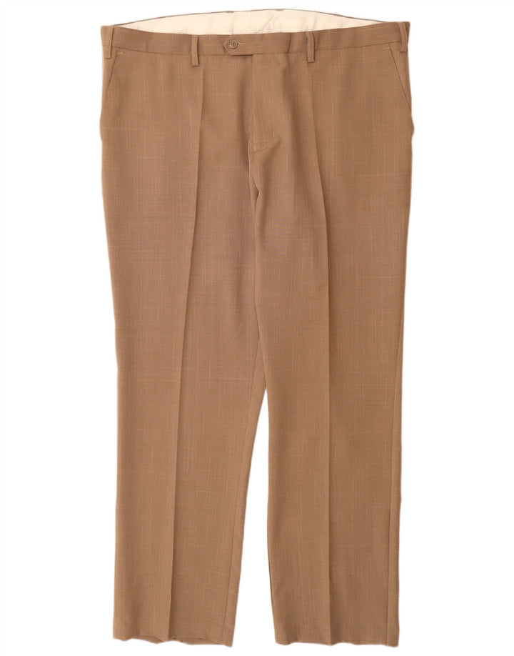 COTTON TRADERS Pantalon de Costume Droit Homme W42 L31 Beige Polyester