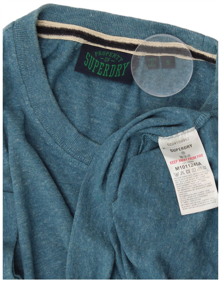 SUPERDRY T-Shirt Homme Top Small Bleu Moucheté Coton