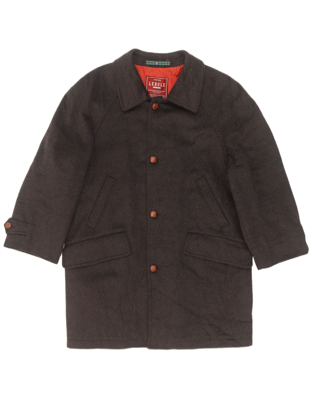 Lebole Manteau Homme UK 40 Grande Laine Grise
