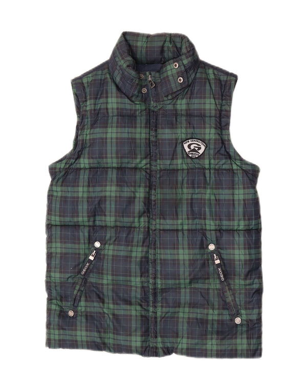 Geox Gilet rembourré garçon 9-10 ans Vert à carreaux Polyester