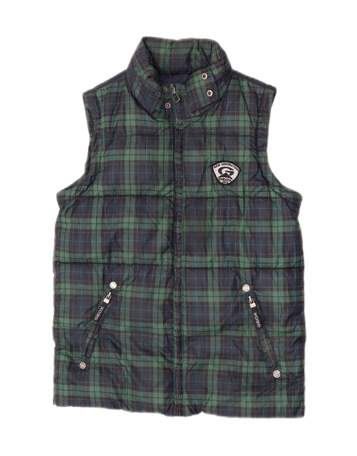 Geox Gilet rembourré garçon 9-10 ans Vert à carreaux Polyester