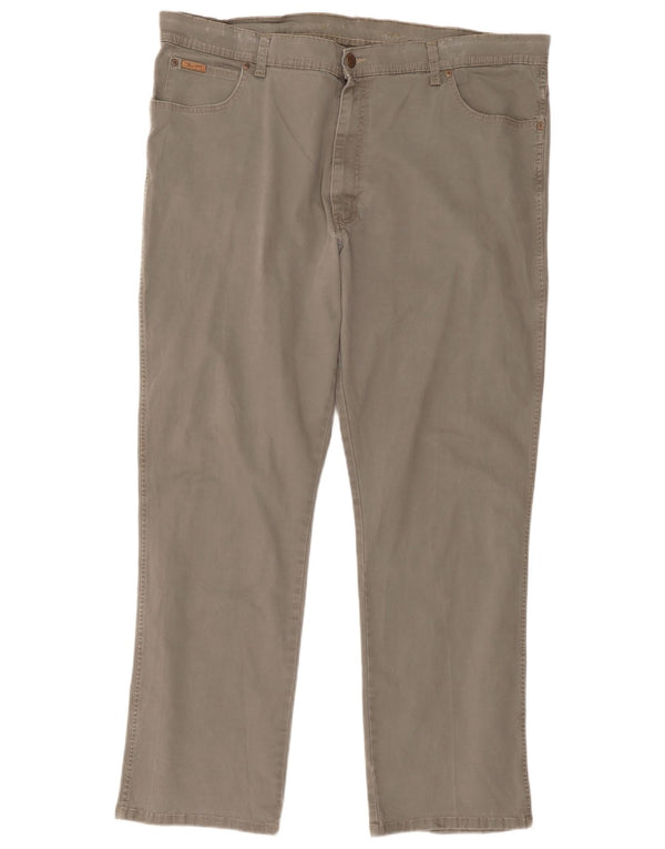 Wrangler Pantalon décontracté droit Texas Stretch pour homme W42 L32 Gris Coton