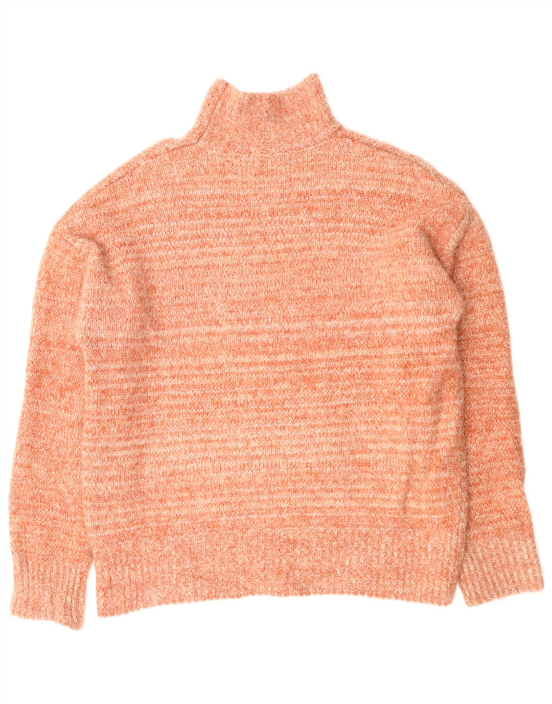 ZARA Pull surdimensionné à col roulé pour femme UK 6 XS Orange Polyester