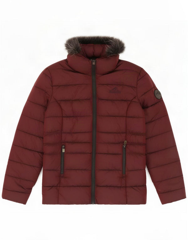 Superdry Veste matelassée à capuche pour femme UK 8 Small Bordeaux Polyester