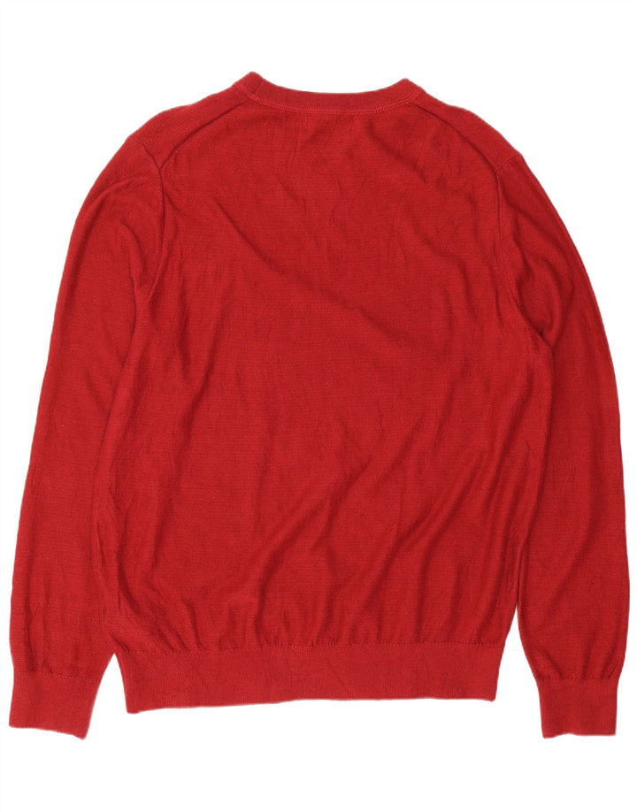 Nautica Pull col rond coupe classique pour homme en coton rouge moyen