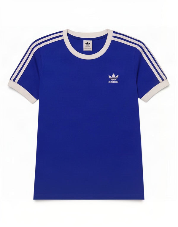 Adidas T-Shirt Femme Top UK 10 Petit Bleu Coton