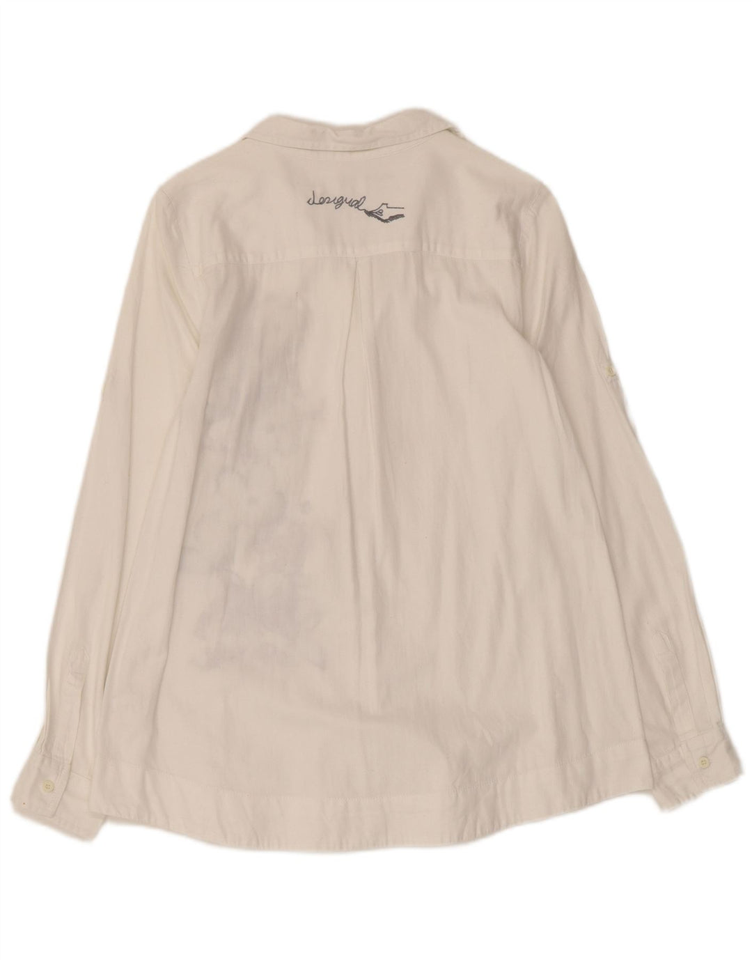 DESIGUAL Chemise graphique pour femme UK 10 Petit coton floral blanc