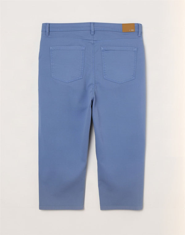 Marks & Spencer Pantalon capri taille haute pour femme UK 22 3XL W40 L22 Bleu