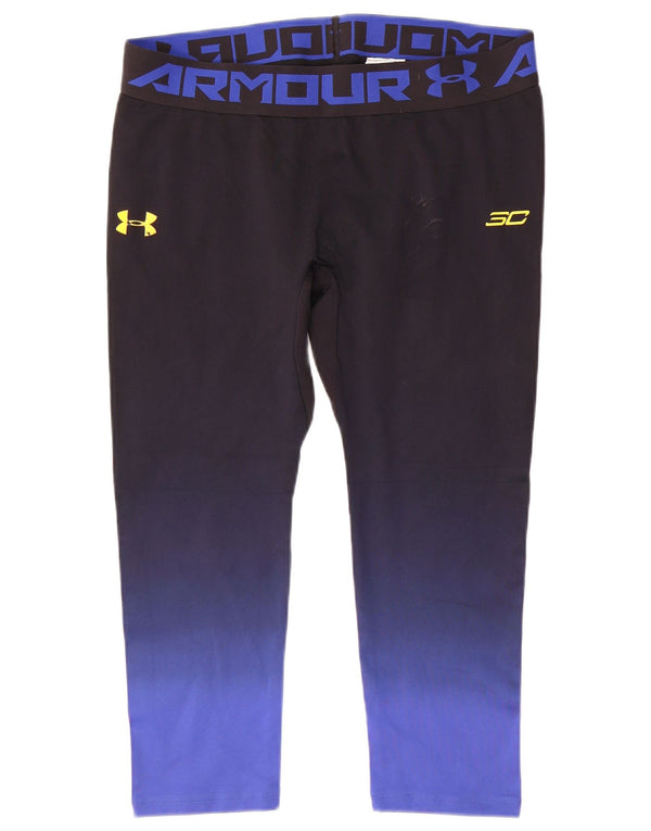 Under Armour Legging court Heat Gear pour femme UK 20 2XL Noir Colorblock