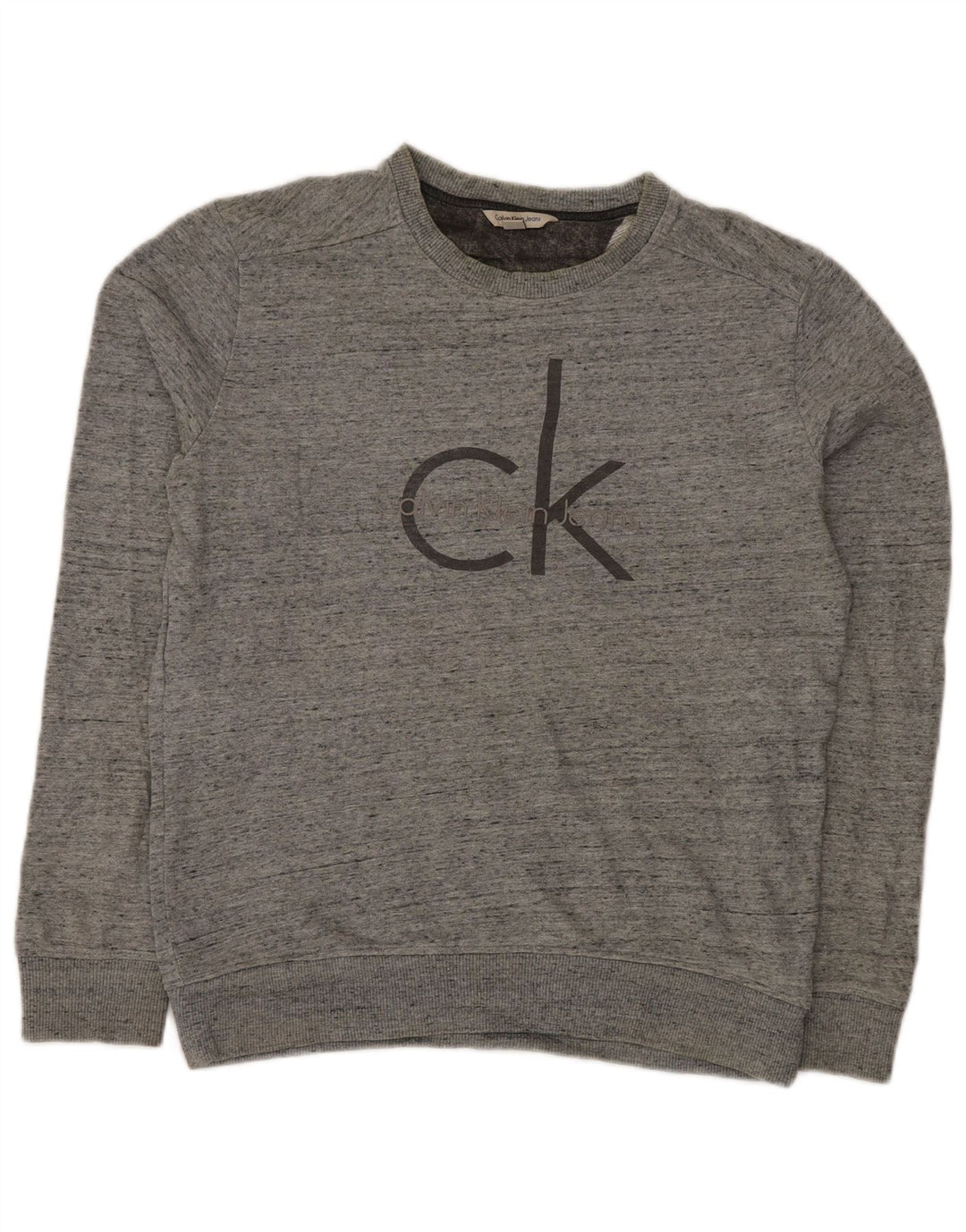 CALVIN KLEIN JEANS Sweat-Shirt Graphique Homme Petit Gris Moucheté