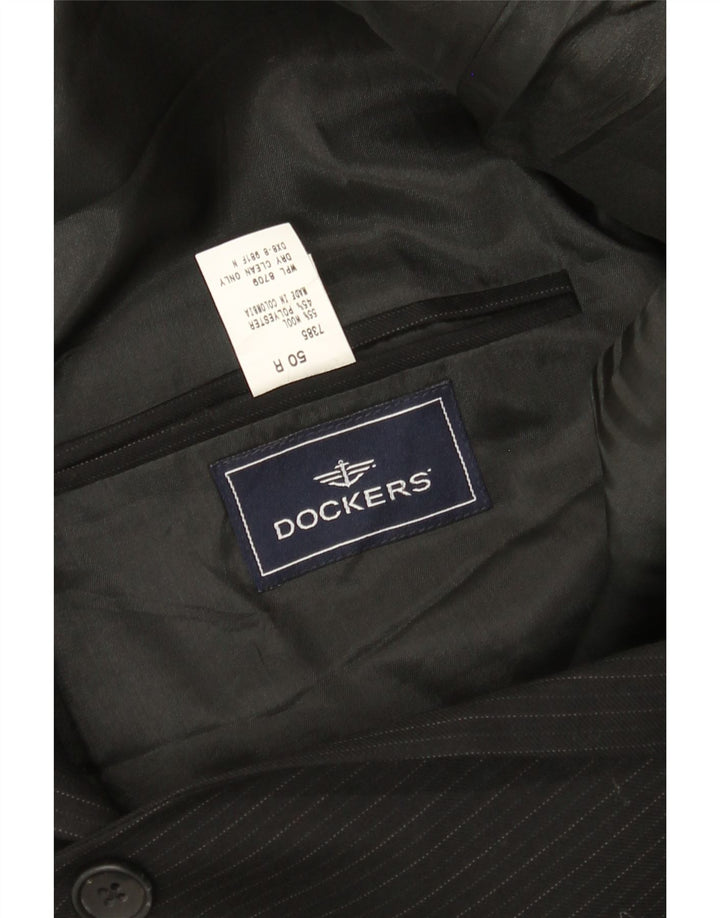 Dockers Veste blazer à 2 boutons pour homme IT 50 en laine à fines rayures noires